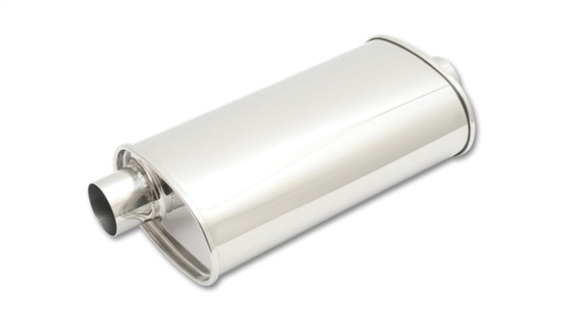 Vibrant StreetPower Oval Muffler 5in x 9in x 15in long body 2.25in in I.D. x 2.25in out Offset-Center