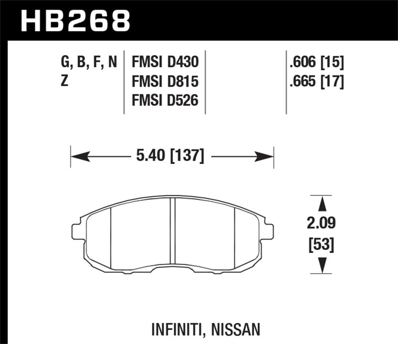 Hawk HPS Street Front Brake Pads | HB268F.665