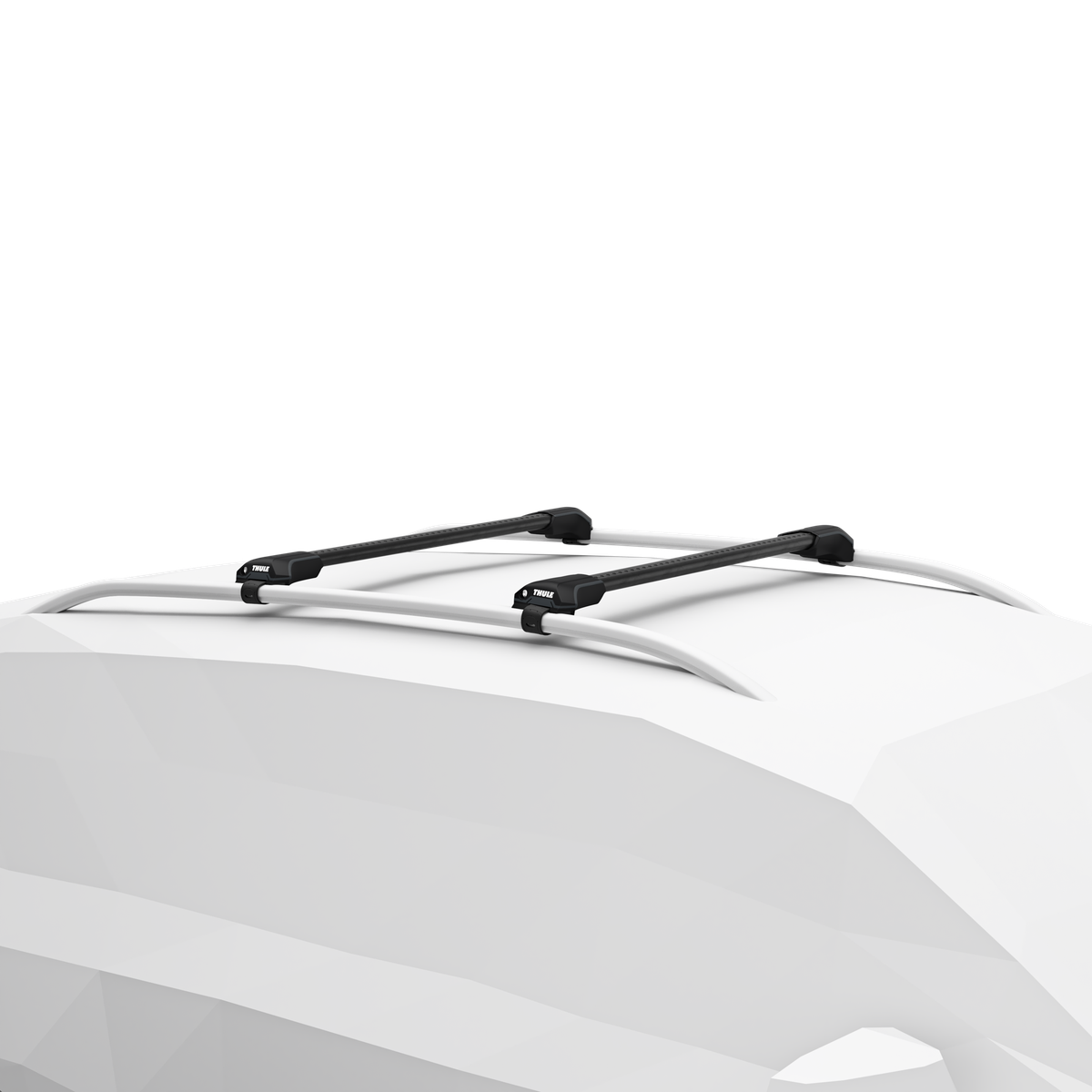 Thule WingBar Edge roof bars installed on vehicle raised roof rails