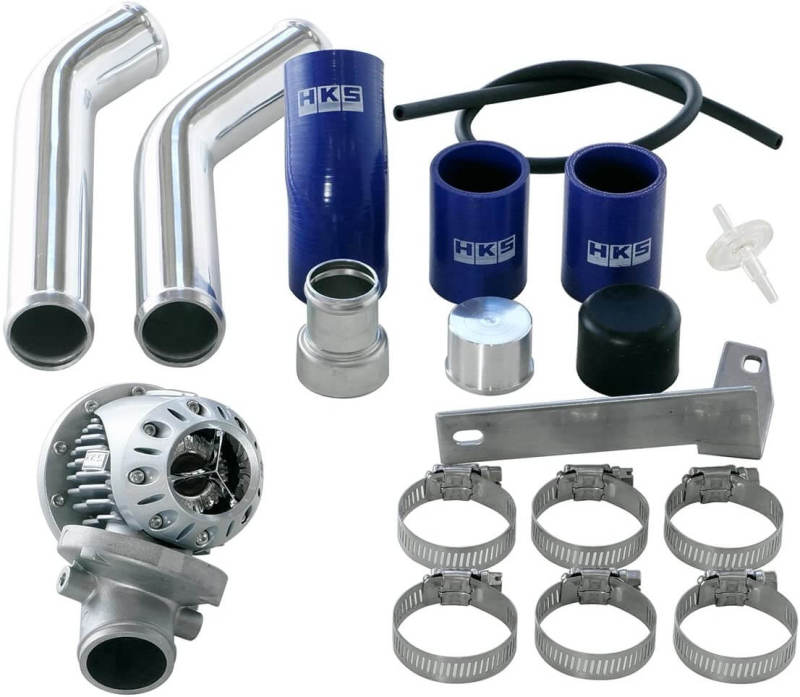 HKS 08+ Evo 10 SSQV4 BOV Kit Includes 2 Polished Aluminum Pipes | 71008-AM015