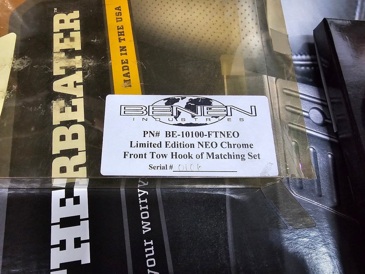 Benen Tow Hooks Front and Rear Neo Finish (1 set only)