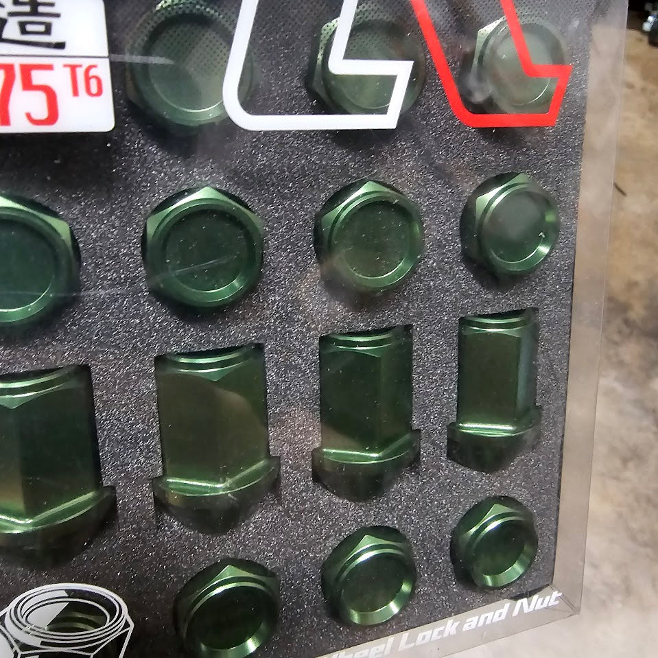 Project Kics Leggdura Racing Lug Nuts Green 12x1.5 Acura Honda