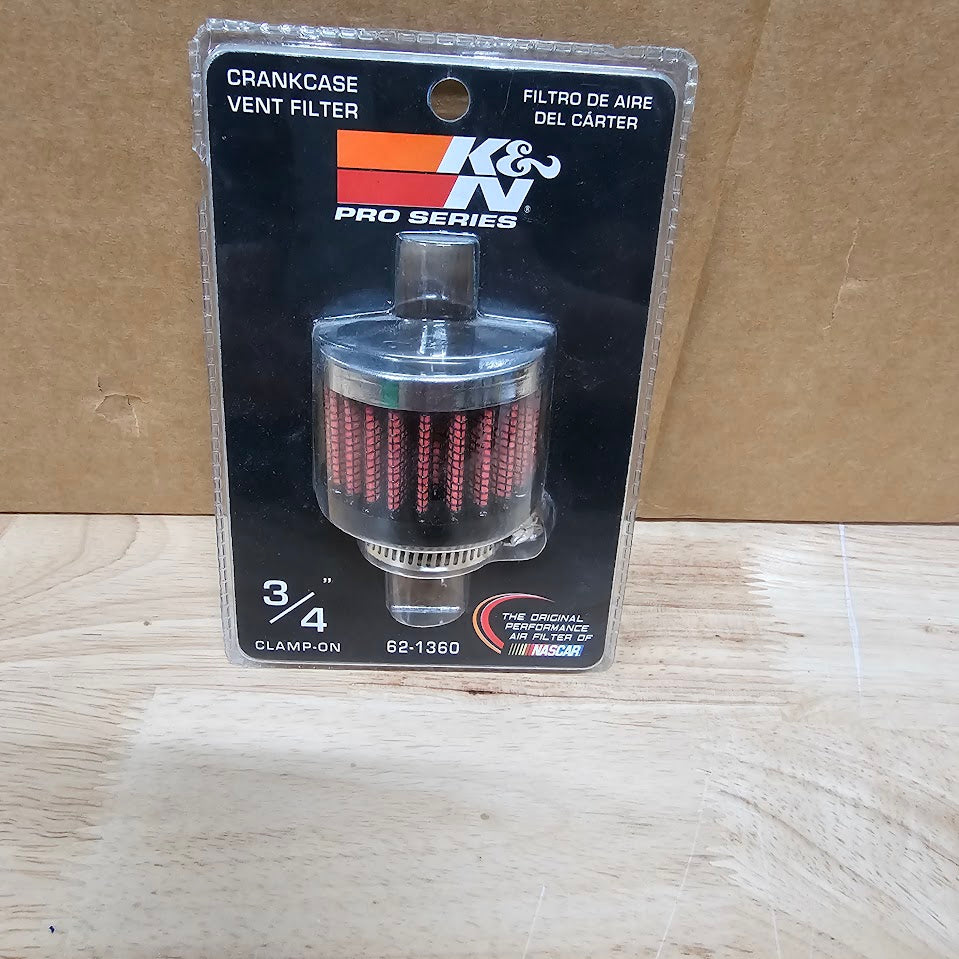 K&N 3/4 in. I.D. Breather Filter (Crank Case Vent Filter) Show room item, still in package