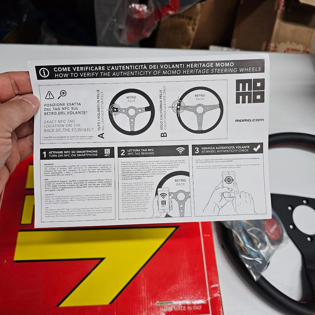 MOMO Montecarlo leather wheel how to verify the authenticity of MOMO Steering Wheel