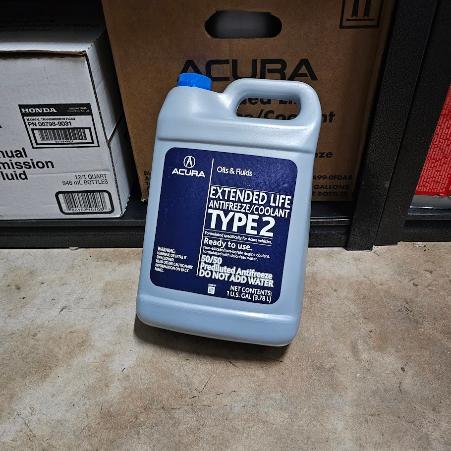OEM Acura Type-2 Antifreeze Coolant – 50/50 Prediluted 1 Gallon