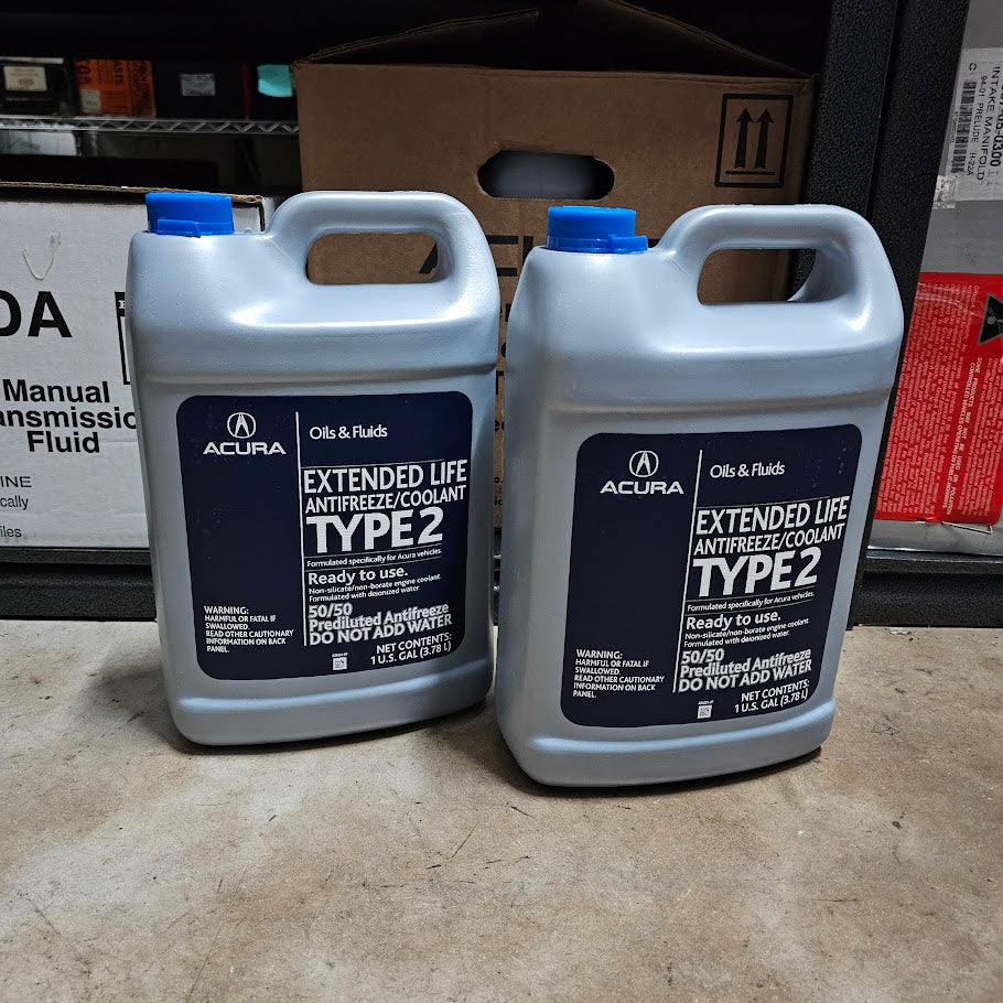 Honda Acura OEM Type-2 antifreeze coolant 50/50 two gallon pack