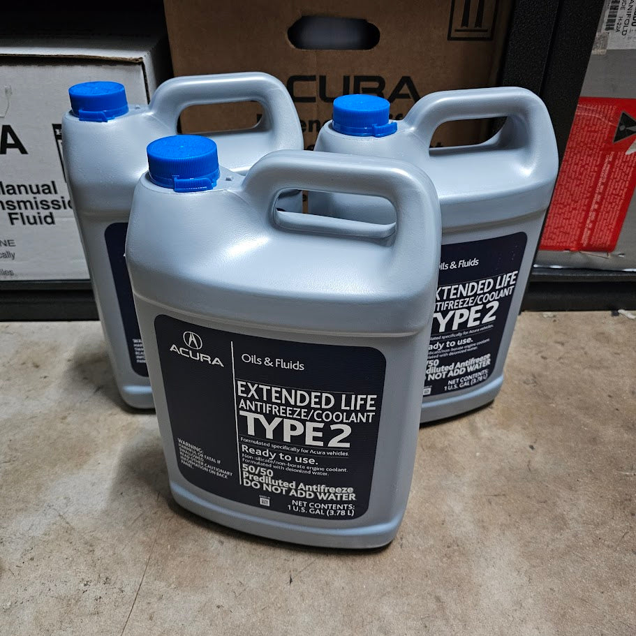 OEM Acura Honda Type-2 antifreeze coolant 50/50 three gallon pack