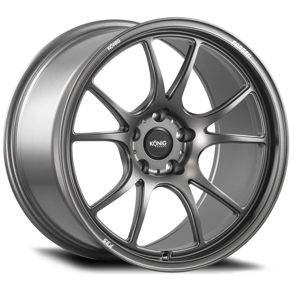 Konig F3S Forged Wheel 18X9.5 5X114.3 ET25 Satin Charcoal Knurled Bead