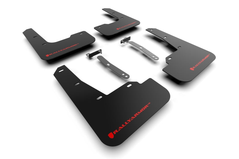 Rally Armor 22-23 Hyundai Elantra N Line Black UR Mud Flap w/Red Logo