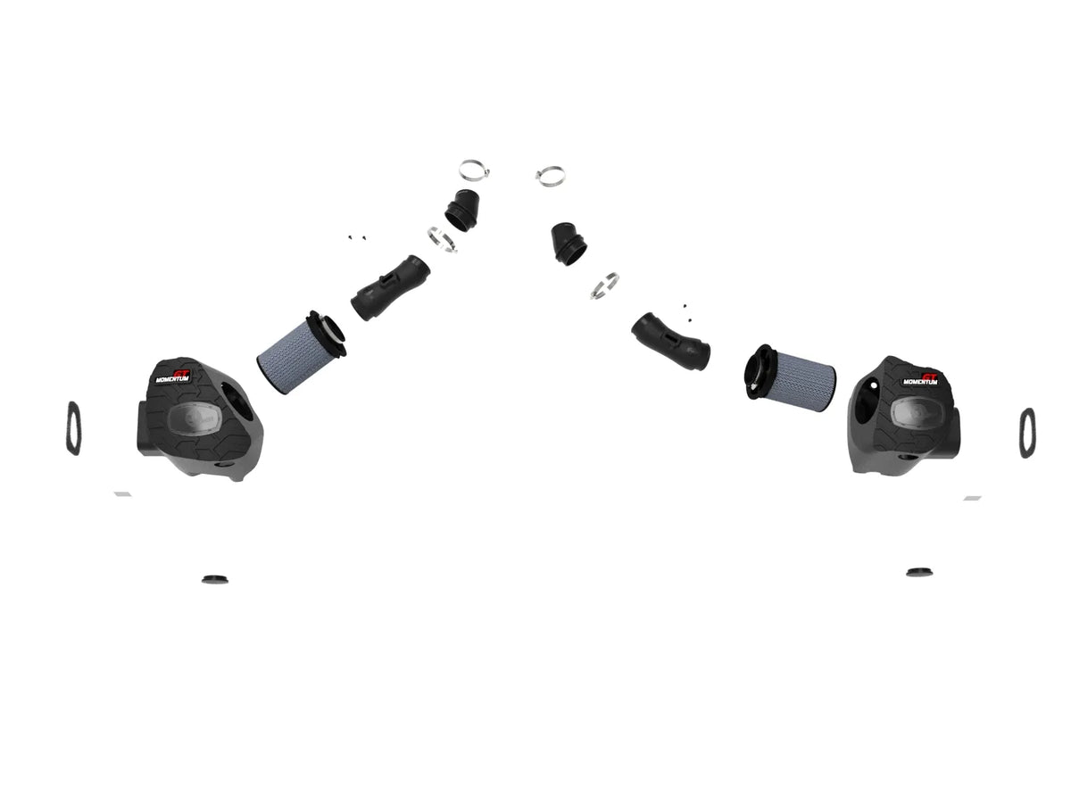 aFe Momentum GT dual Pro 5R cold air intake for 2022–2026 Toyota Tundra 3.4L - disassembled view