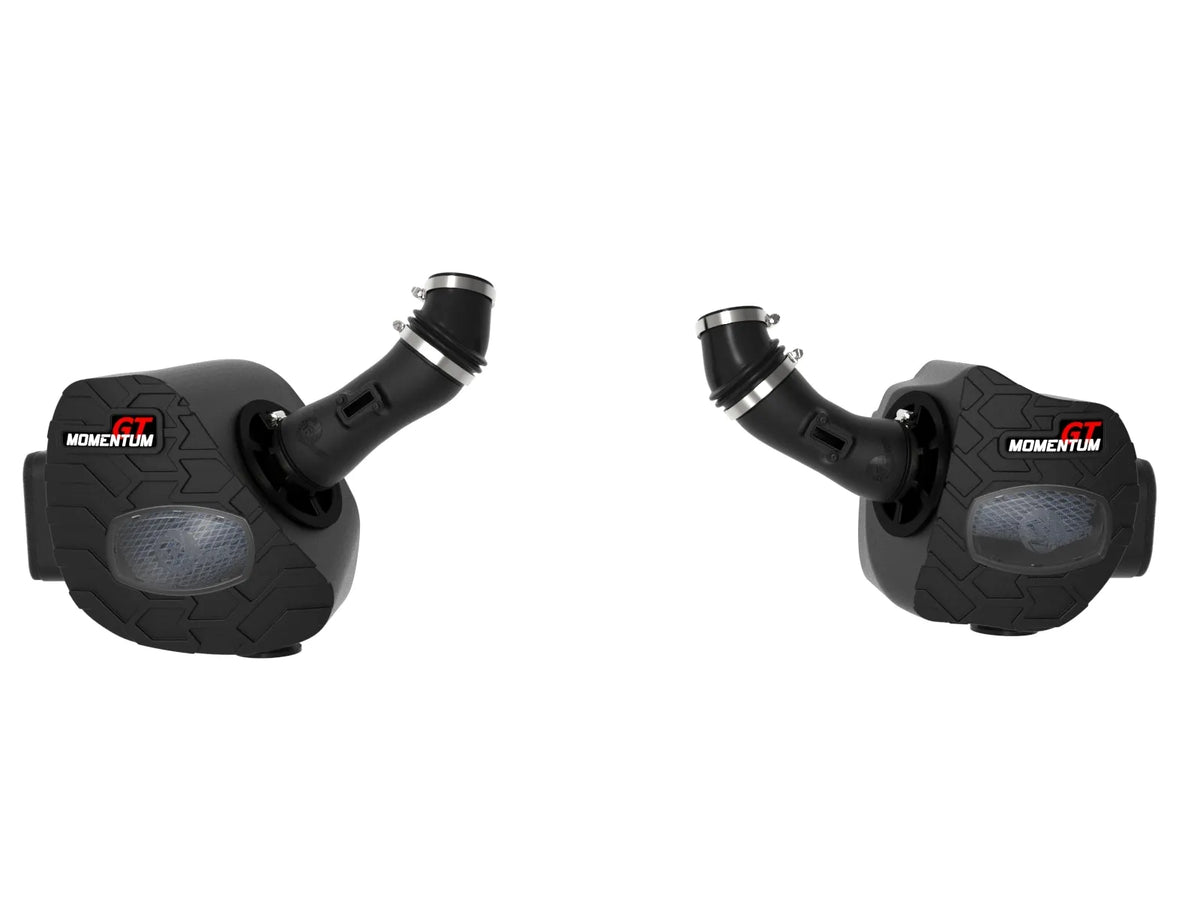 aFe Momentum GT dual Pro 5R cold air intake for 2022–2026 Toyota Tundra 3.4L - Top View showing filter inspection windows