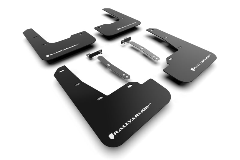 Rally Armor 22-23 Hyundai Elantra N Line Black UR Mud Flap w/White Logo