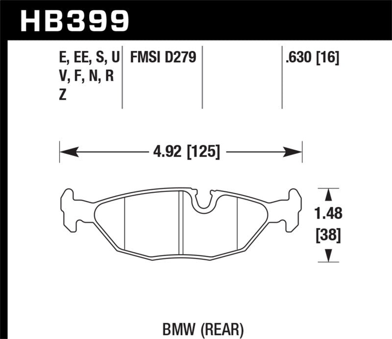 Hawk HPS Street Rear Brake Pads | HB399F.630
