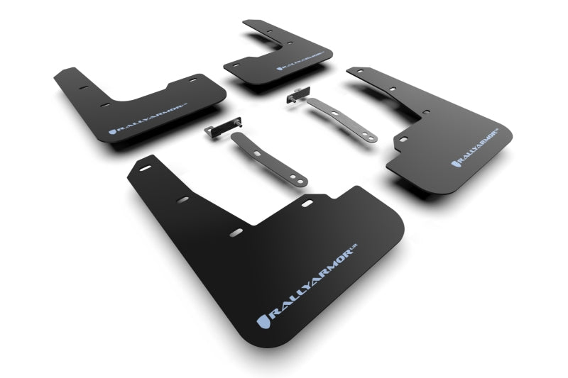 Rally Armor 22-23 Hyundai Elantra N Line Black UR Mud Flap w/Light Blue Logo