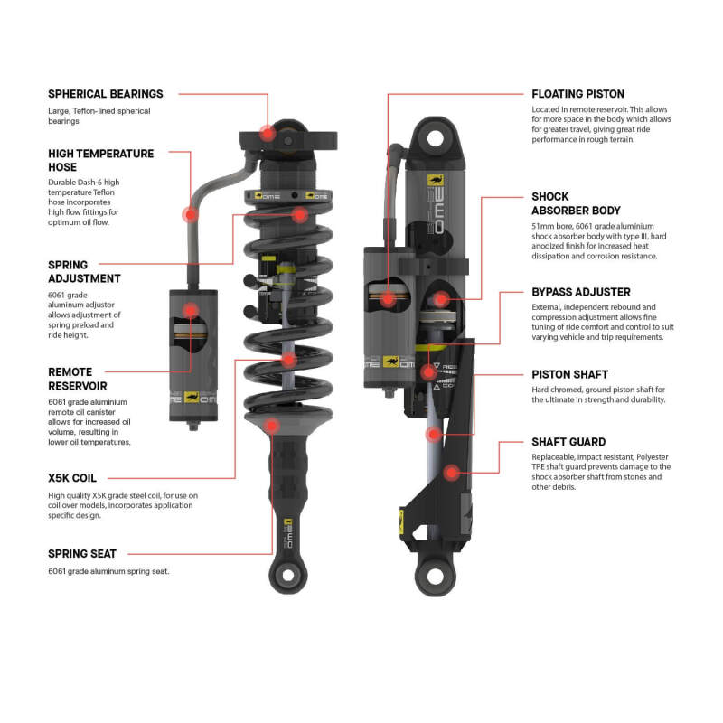 ARB/OME 2024+ Toyota Tacoma BP-51 UCA Kit - 3in Front / 2in Rear