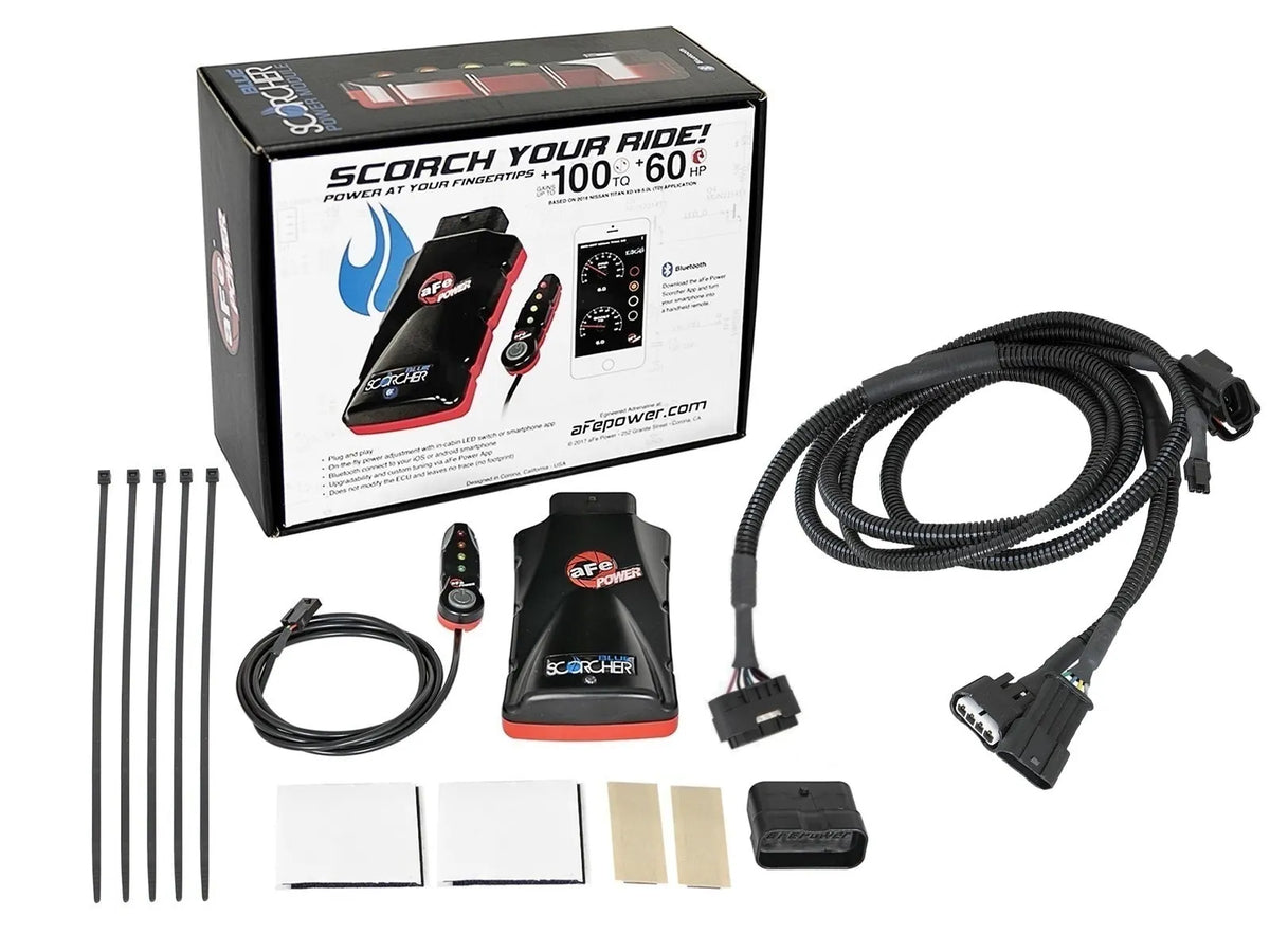 aFe SCORCHER BLUE Bluetooth power module for Toyota Tundra and Sequoia i-FORCE MAX hybrid - compnents view