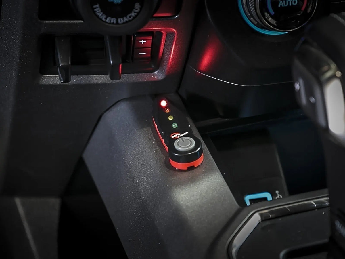 aFe SCORCHER BLUE Bluetooth power module for Toyota Tundra and Sequoia i-FORCE MAX hybrid - remote control - mode switch buttons