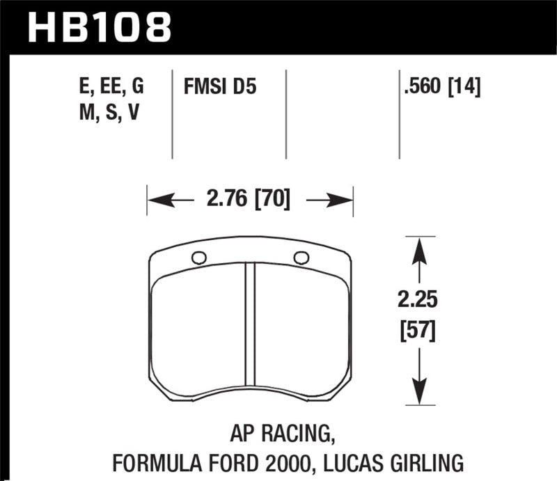 Hawk AP Racing 14mm Blue 9012 Race Brake Pads | HB108E.560