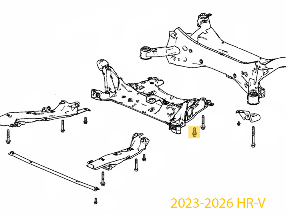 OEM Honda 90163-TGH-A01 subframe bolt and washer 14x45 2023-2026 HR-V Diagram