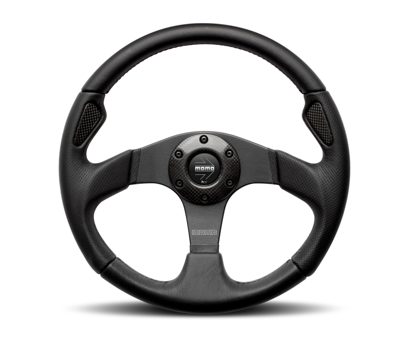 MOMO 350mm Jet Steering Wheel Black with Black Spokes