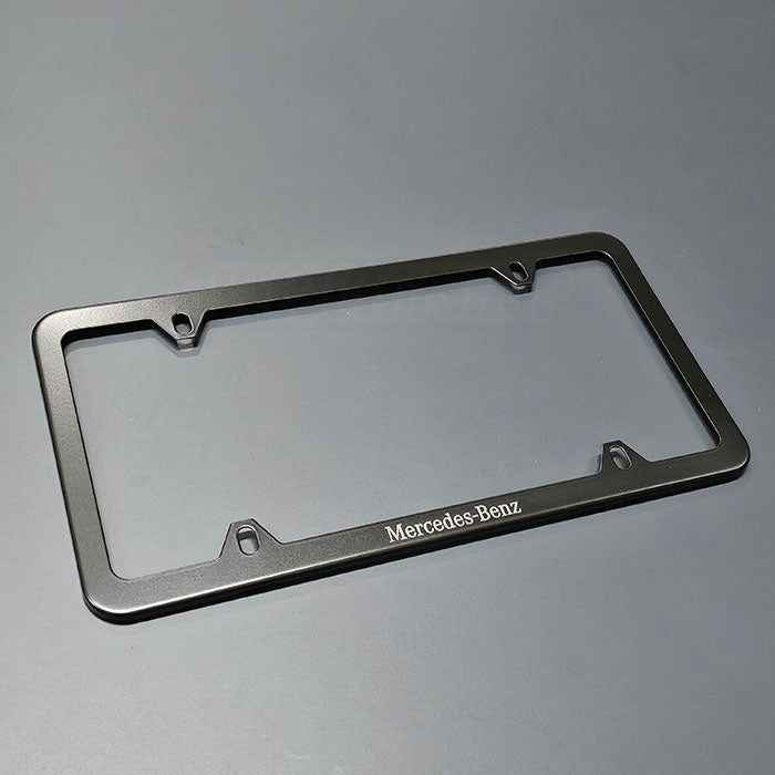 OEM Mercedes Benz Black Stainless Steel License Plate Frame