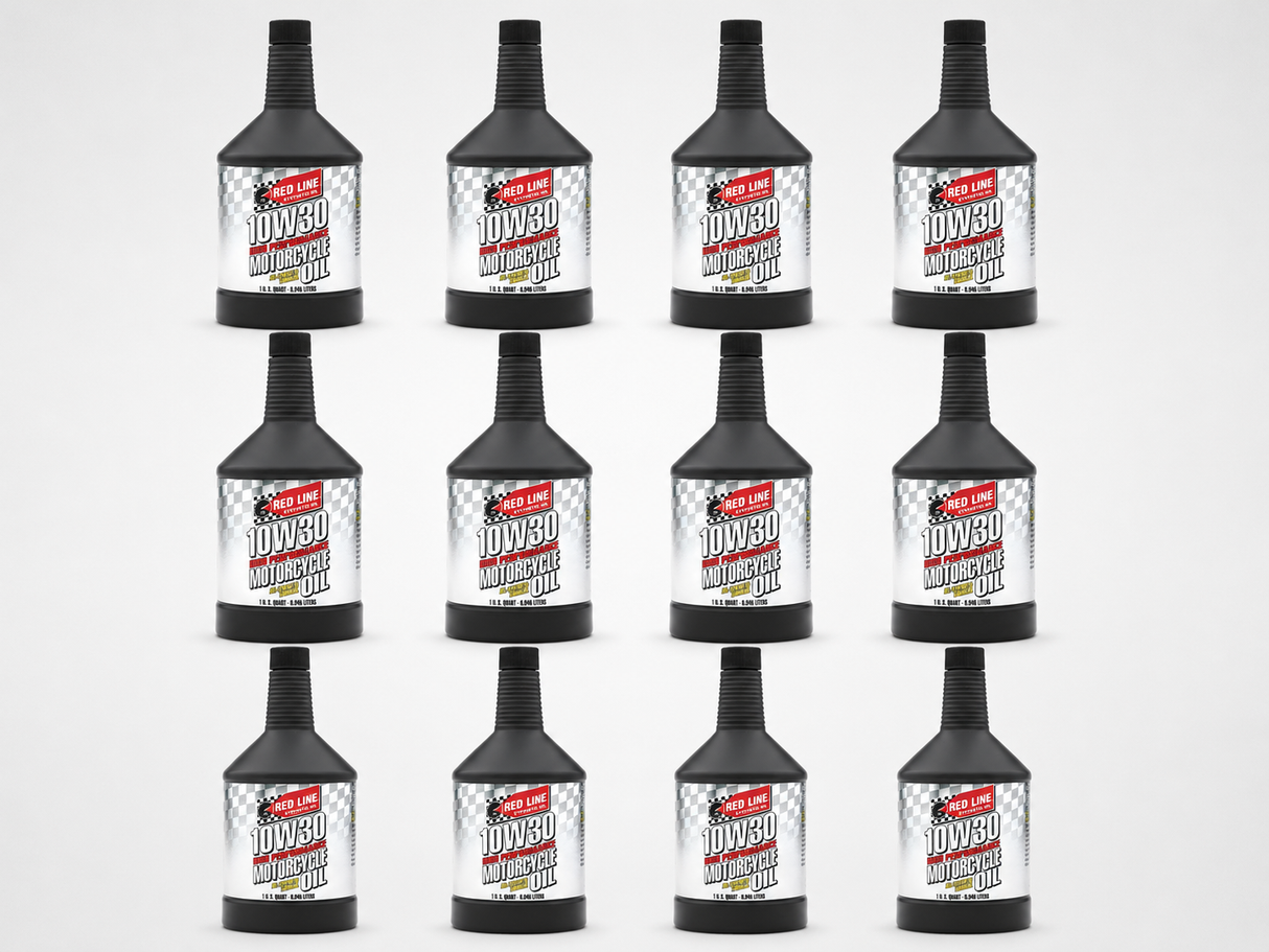 Red Line 42304 10W30 full synthetic motorcycle oil 12 quart case