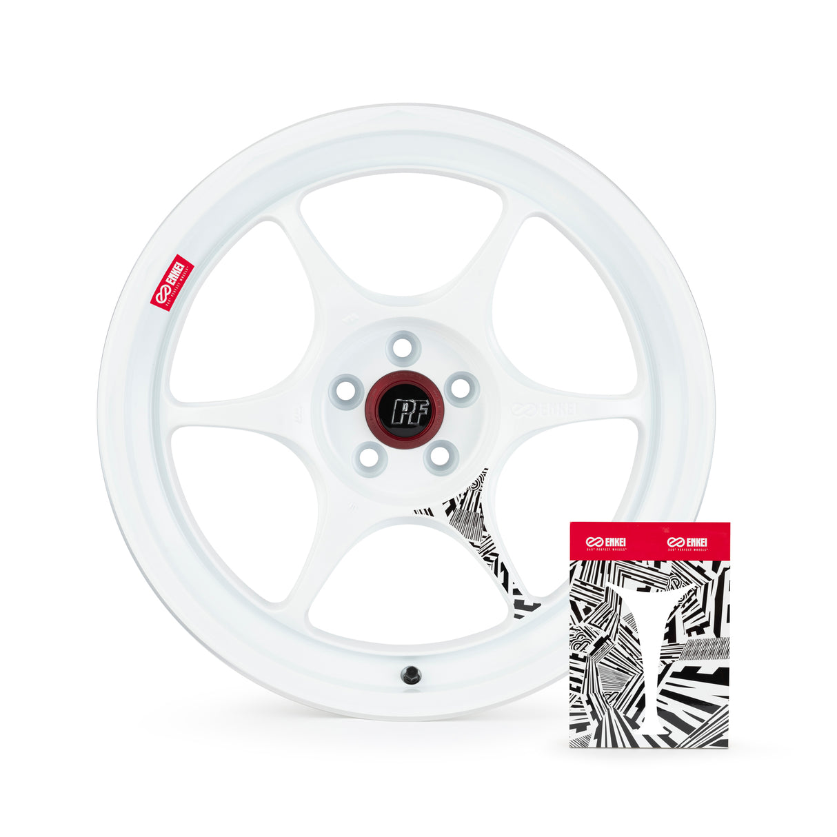 Enkei PF06 17x8.5 4x100 30mm Offset 75mm Bore White Machined Wheel