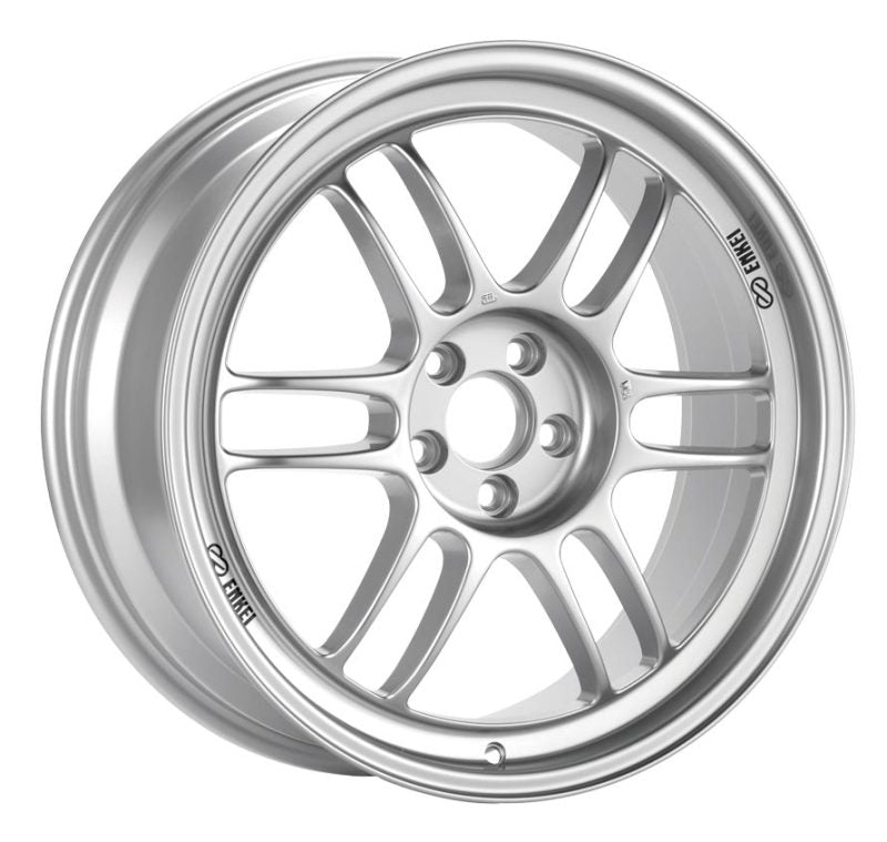 Enkei RPF1 Silver 17x9 wheel with 5x100 bolt pattern and +45 mm offset