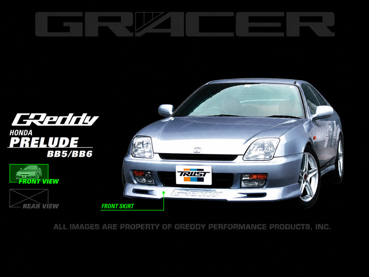 GReddy 17050062 Honda Prelude front bumper lip spoiler installed view