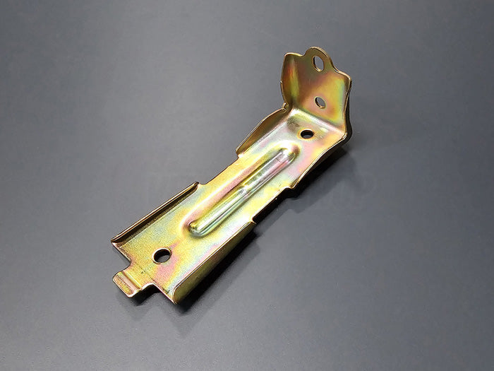 Close-up of OEM bracket mounting holes for Civic power steering reservoir