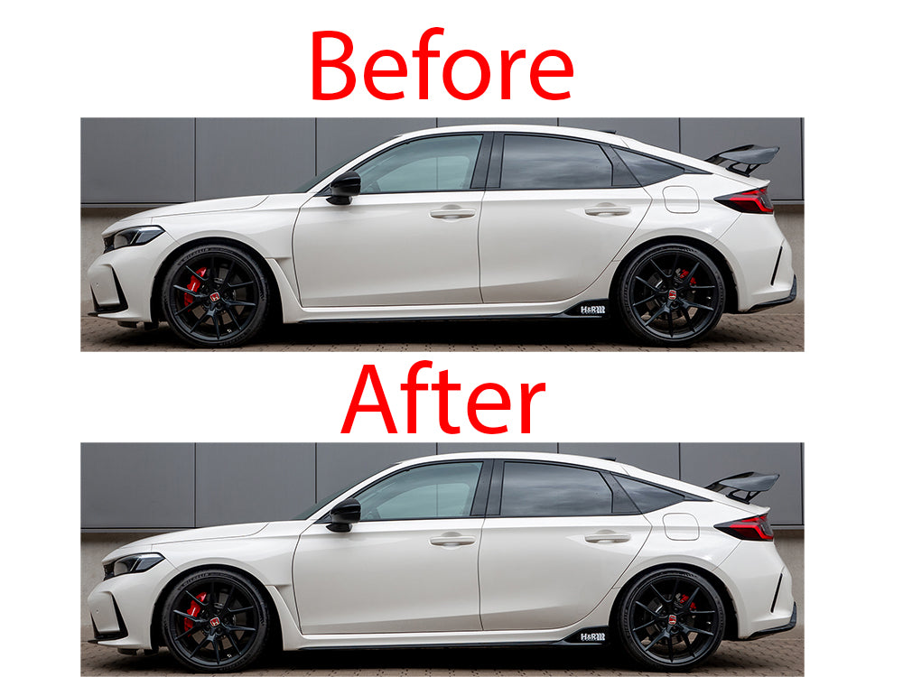 H&R sport spring kit 2023 Honda Civic Type R FL5 Drop: Before / After.