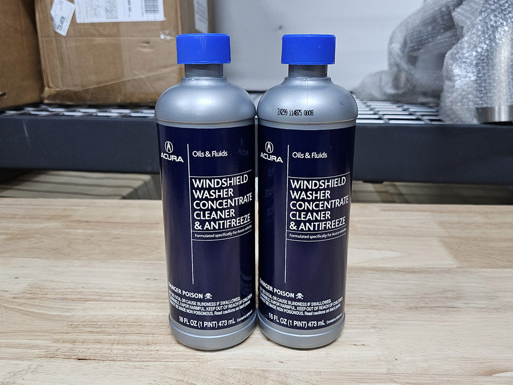 OEM Acura Windshield Washer Concentrate Cleaner and Antifreeze 2-Bottle Pack – Front View