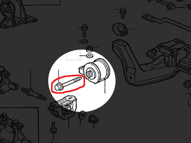OEM B-Series Timing Belt Side Upper Mount Bolt (Mount to Chassis Bracket)