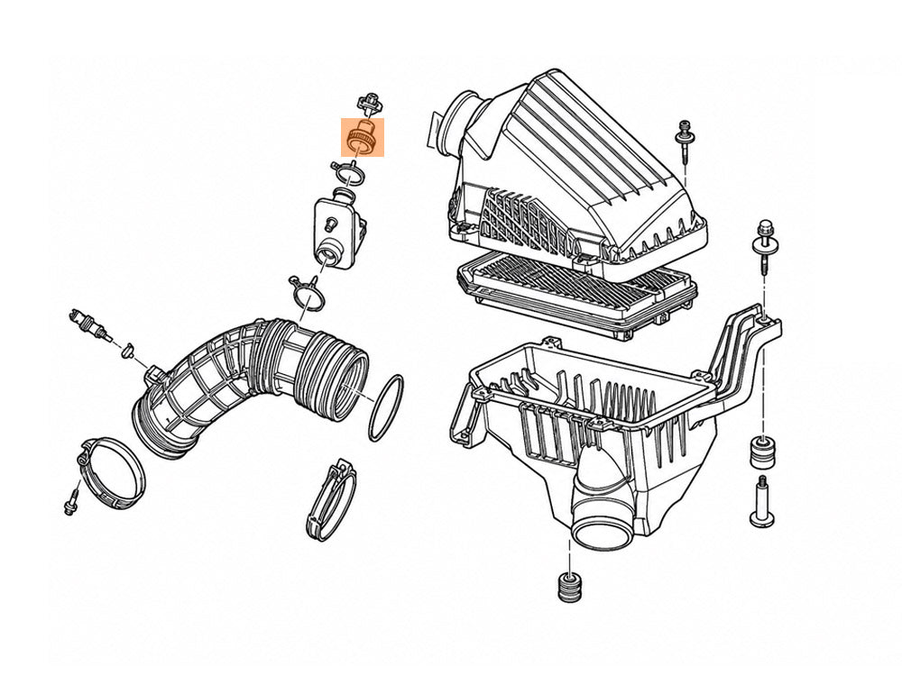 Honda air cleaner diagram showing air flow breather joint location 17152-RAA-A00