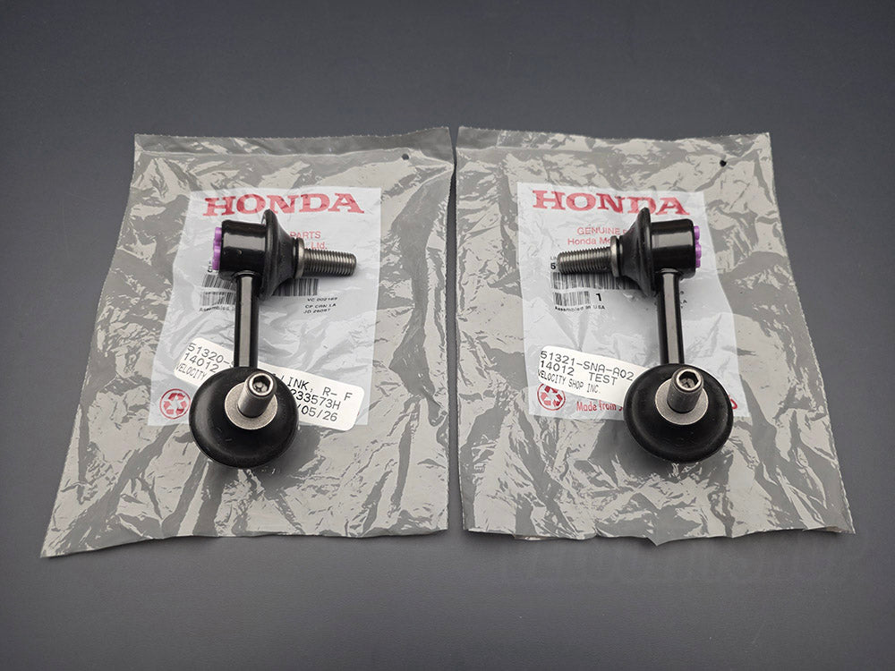 OEM Honda front sway bar link kit with packaging for 2006-2011 Civic, part numbers 51320-SNA-A02 and 51321-SNA-A02