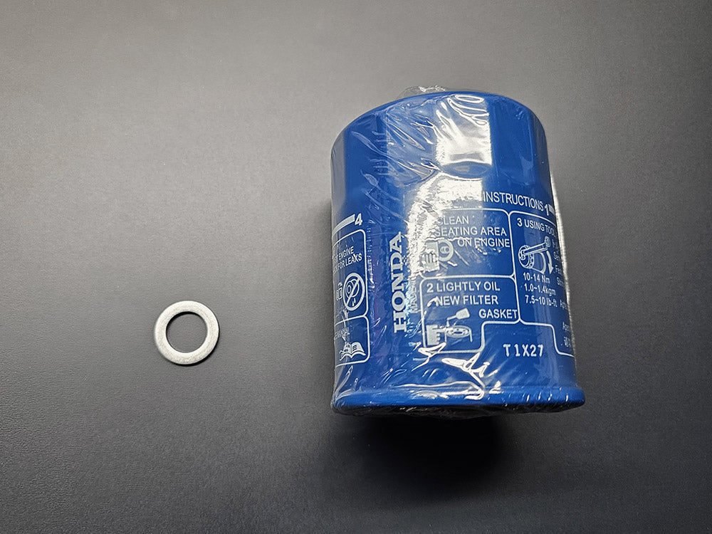 OEM Honda Oil Filter 15400-RTA-003 with Drain Bolt Washer for K-Series / B-Series / D-Series Engine