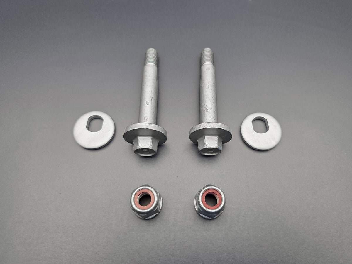 OEM Honda Acura rear lower arm cam bolt kit with 52387-SDA-A00 bolts 52388-SDA-A00 plates and nuts