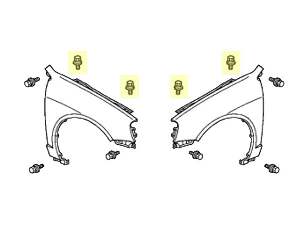 Honda bolt 90671-S5A-003 OEM front fender bolts top mounting Diagram
