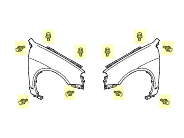 OEM Acura RSX Front Fenders Bolt Kit 10-pieces Diagram