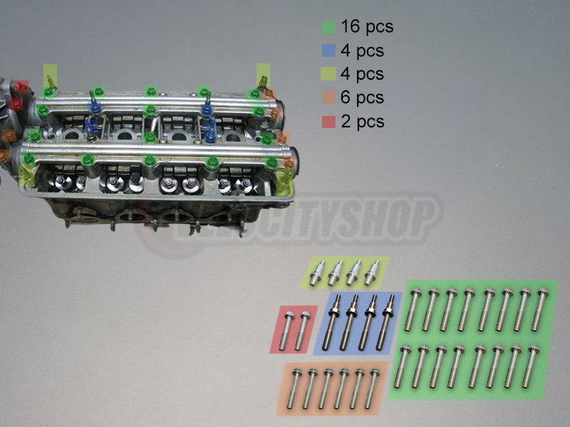 OEM B-Series VTEC Cam Cap Bolts and studs kit 30pc set