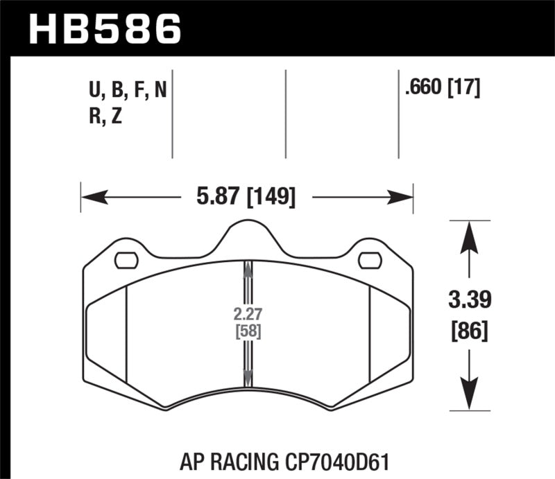 Hawk DTC-60 Rear Race Brake Pads | HB586G.660