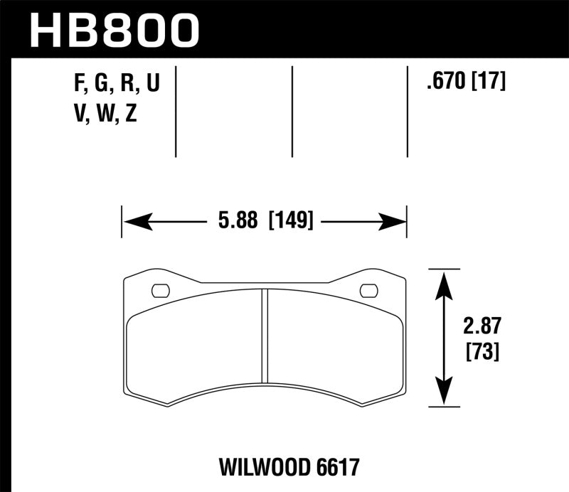 Hawk DTC-70 Race Brake Pads | HB800U.670