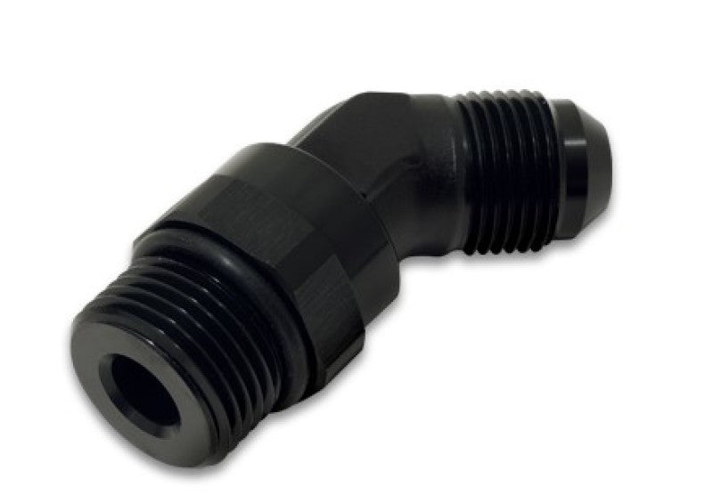 45 degree 8AN Male to 8AN Male Straight Cut Adapter Fitting Close Up View