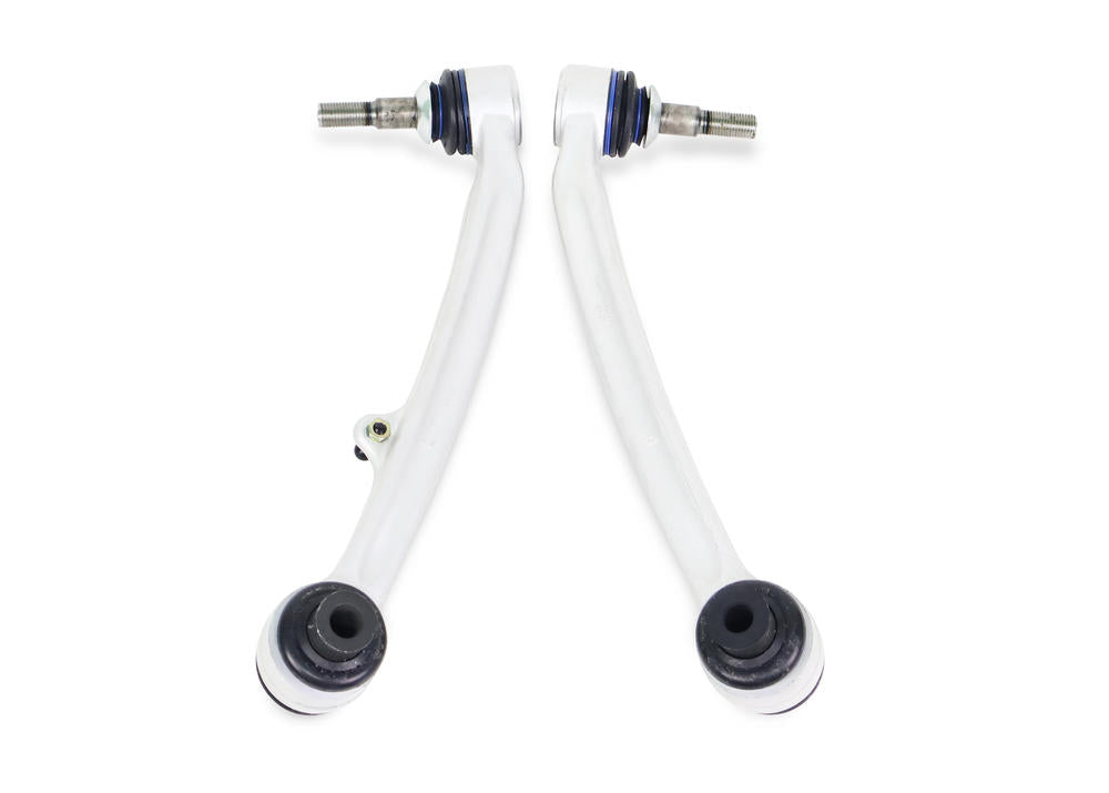 SuperPro front lower control arm pair with ball joints for BMW 1 Series and 3 Series -Side View, show side arm structure