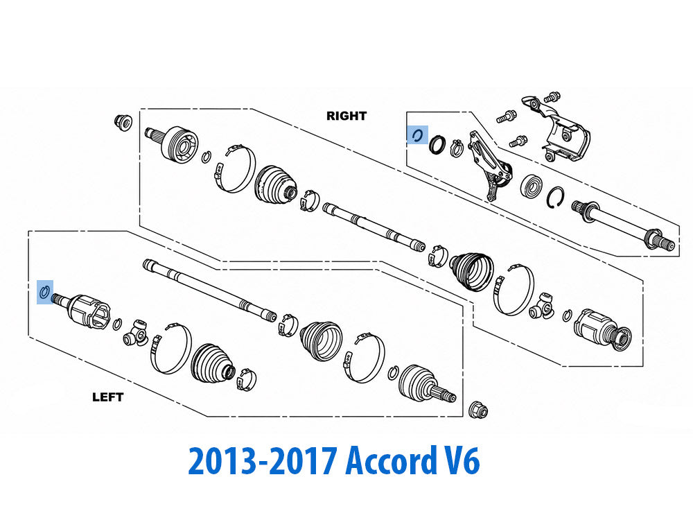 OEM Honda 44319-STX-A01 driveshaft snap ring for CV axle service 2013-2017 Accord V6