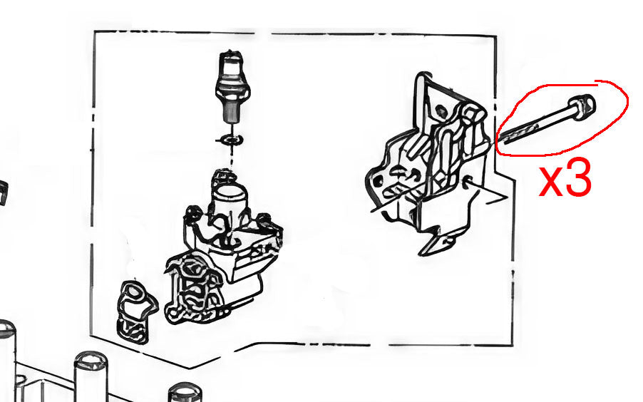 K-Series VTEC solenoid Bolts Diagram