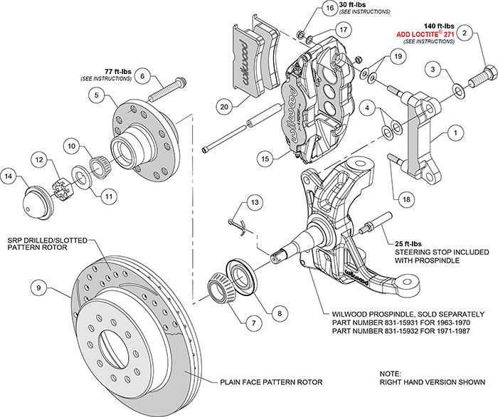 Wilwood 140-15940-D front brake kit components for GMC C15