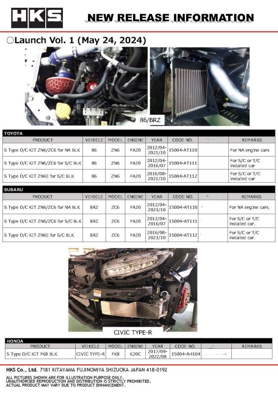 HKS S Type O/C KIT BNR32 BLK | 15004-AN103