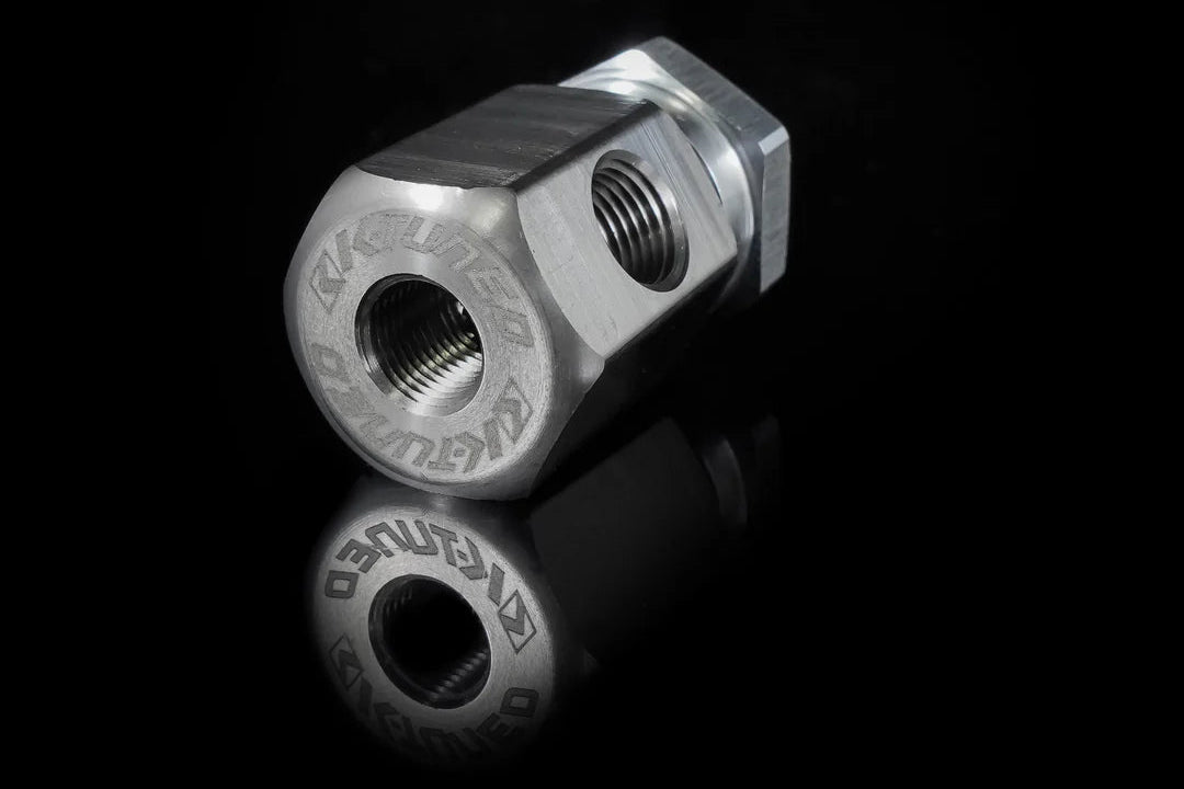 K-Tuned Oil Pressure Sensor Adapter 1/8 BSPT thread with 1/8 NPT ports