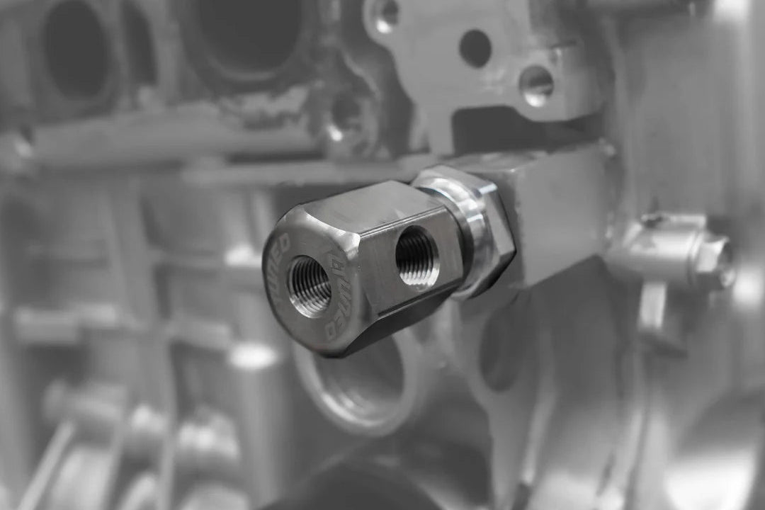 K-Tuned Oil Pressure Sensor Adapter 1/8 BSPT thread with 1/8 NPT ports